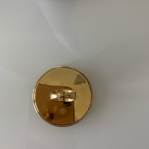 HOUSE of HARLOW 1960 gold sunburst abalone boho statement ring 5 6 - Picture 5 of 5